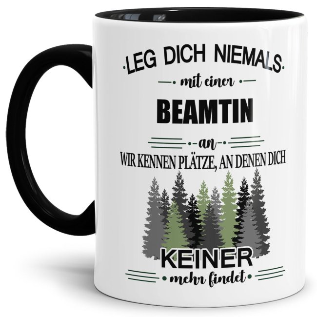 Bild von Berufe-Tasse - Leg dich niemals mit einer Beamten an - Schwarz