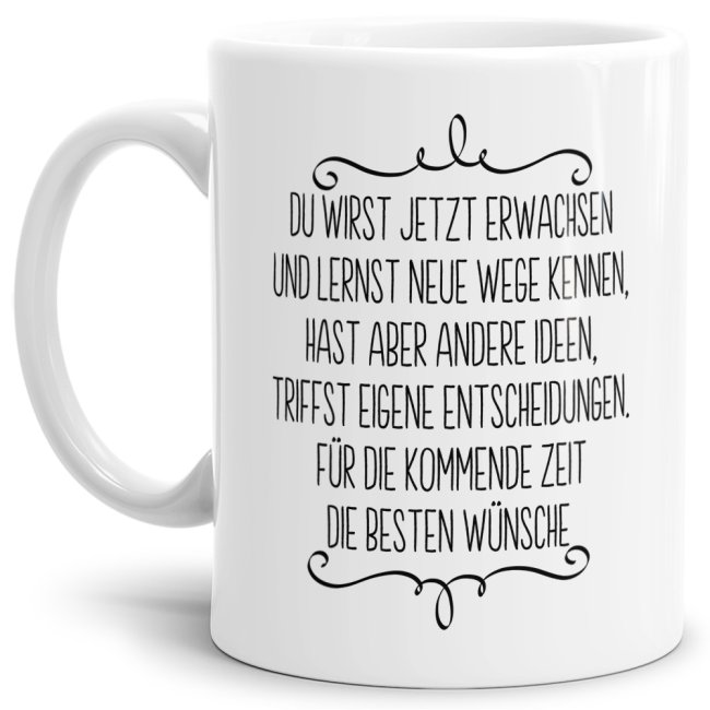 Bild von Tasse zur Jugendweihe - Du wirst jetzt Erwachsen - Weiß