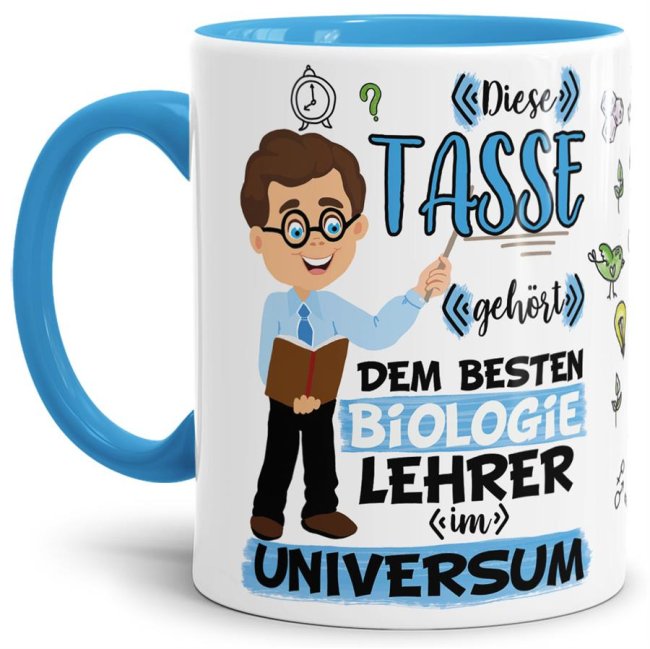 Bild von Tasse - Bester Biologie-Lehrer im Universum - Hellblau