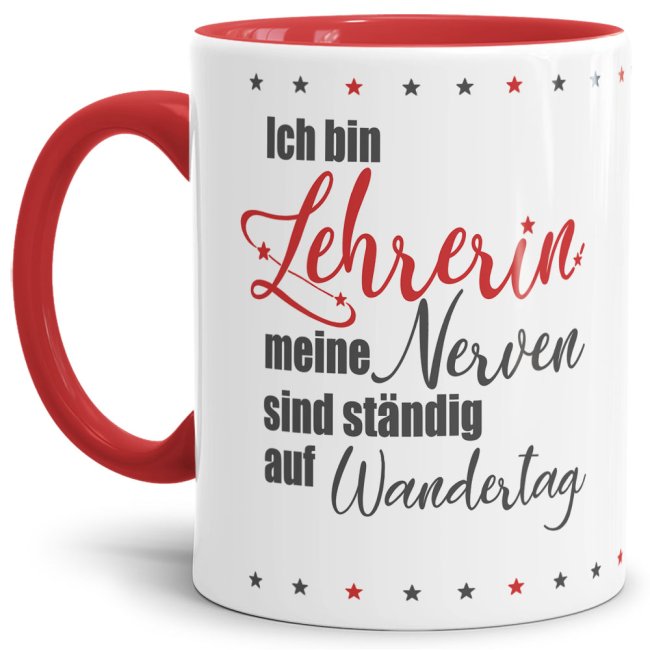 Bild von Lehrer-Tasse - Ich bin Leherin meine Nerven - Rot