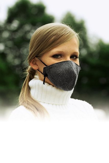 Bild von 1a-Handelsagentur Bequeme Kältemaske grau waschbar Kälte Gesichtsmaske 3-lagig Winter Polyester