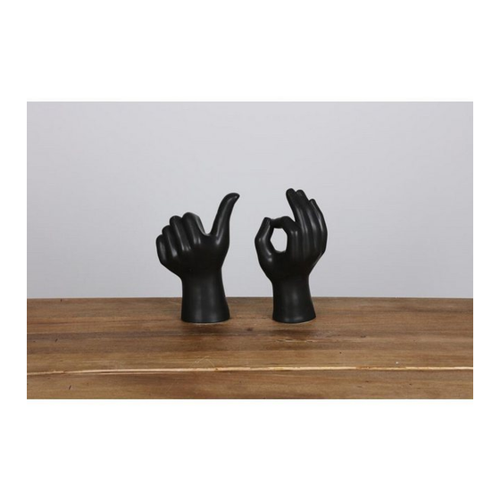 Bild von BURI Dekofigur Hand in Weiß und Schwarz – Elegante Keramik Dekoration