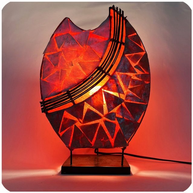 Bild von Deko-Leuchte Stimmungsleuchte asiatische Lampe Stehleuchte Tischleuchte Tischlampe Bali Asia PERLMUTT 36 cm