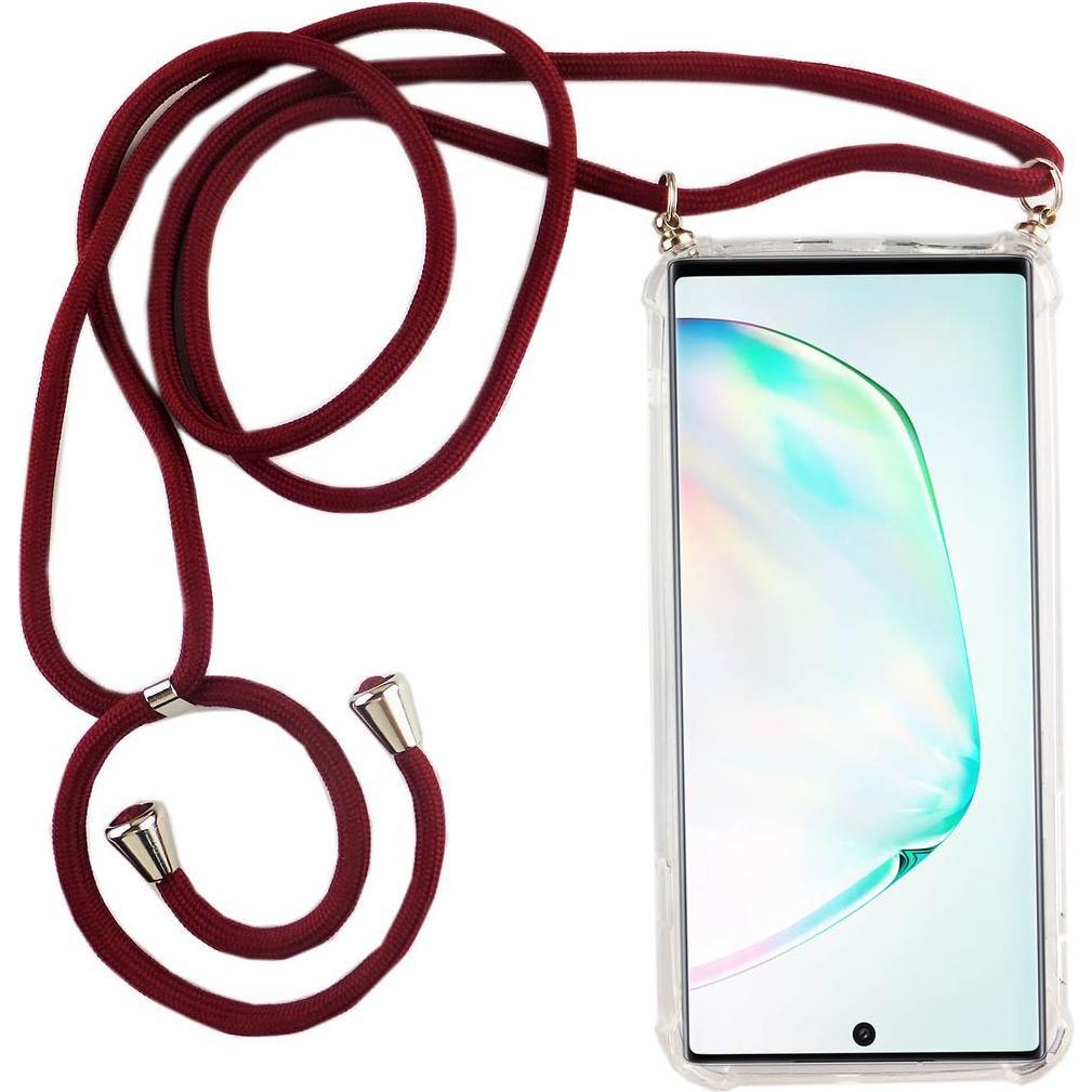 Bild von König Design Handykette für Samsung Galaxy Note 10 mit Band Case zum umhängen Kordel Rot Neu, Handykette, Transparent