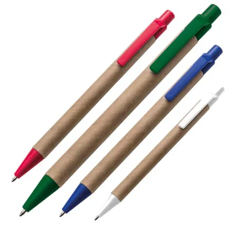 Bild von Macma Kugelschreiber 40x Kugelschreiber aus Pappe / 4 verschiedene Farben