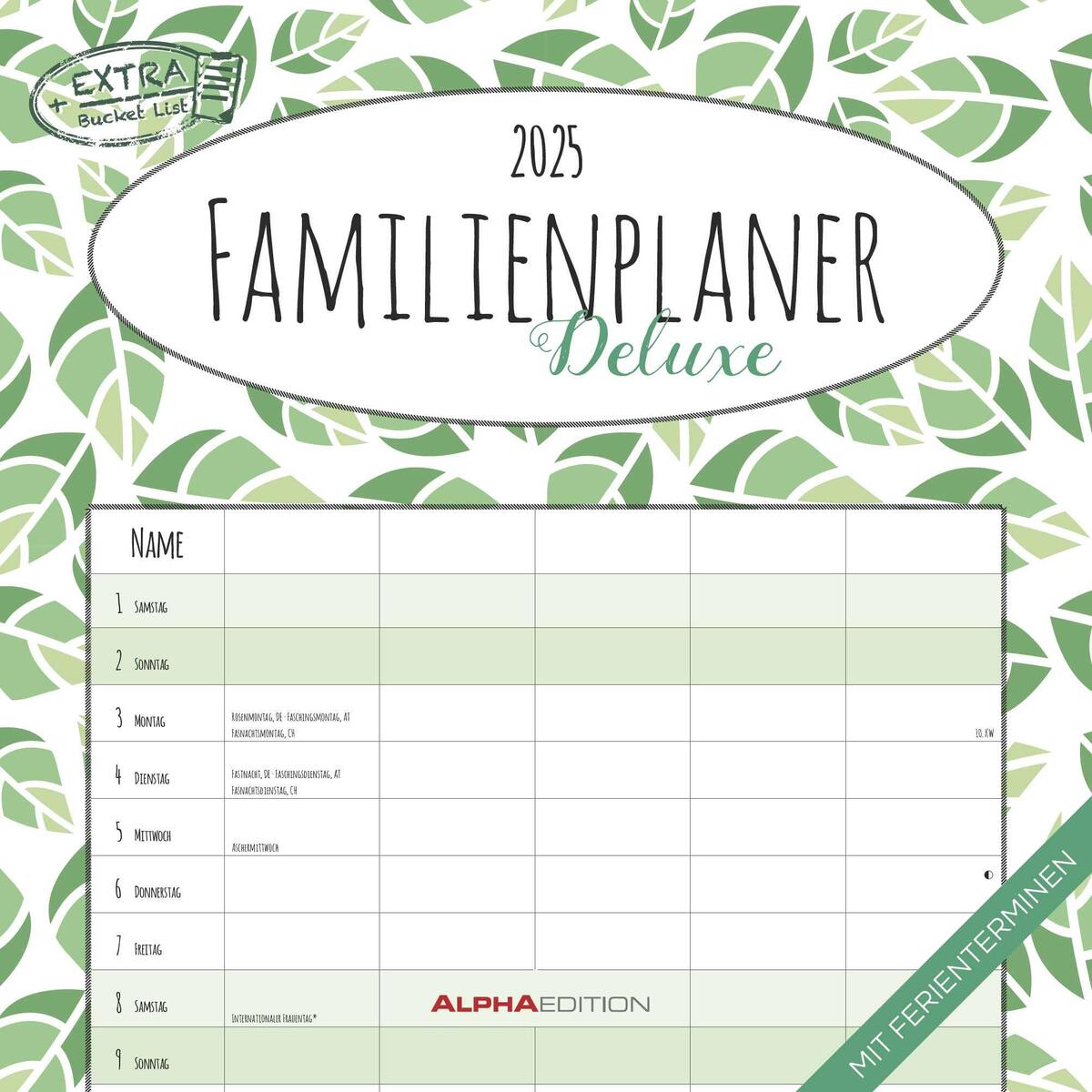 Bild von Familienplaner Deluxe 2025 - Broschürenkalender 30x30 cm (30x60 geöffnet) - Kalender mit Platz für Notizen - 5 Spalten - Bildkalender - Wandkalender
