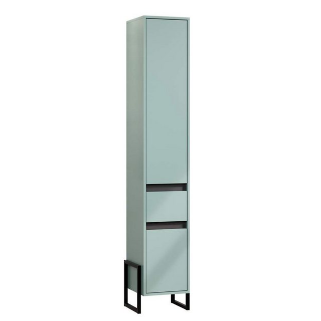 Bild von ebuy24 Badmöbel-Set Matix Hochschrank Bad blau, grau.