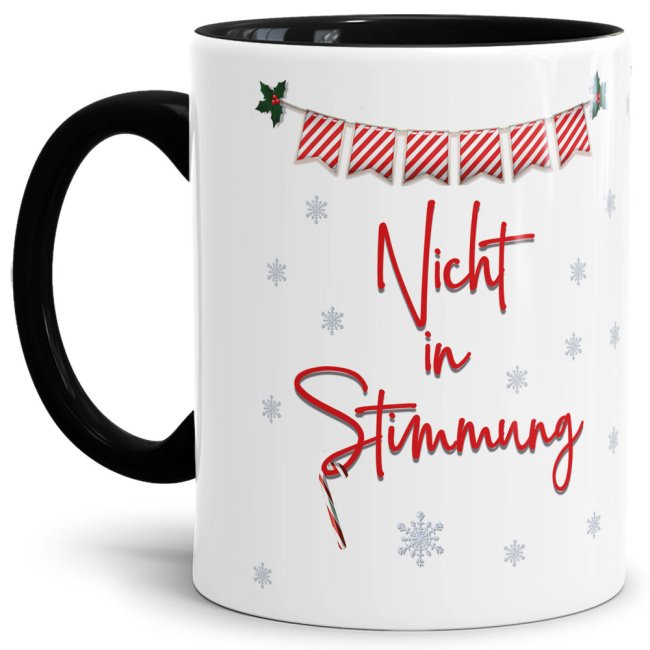Bild von Tasse XMAS - Nicht in Stimmung - Innen & Henkel schwarz