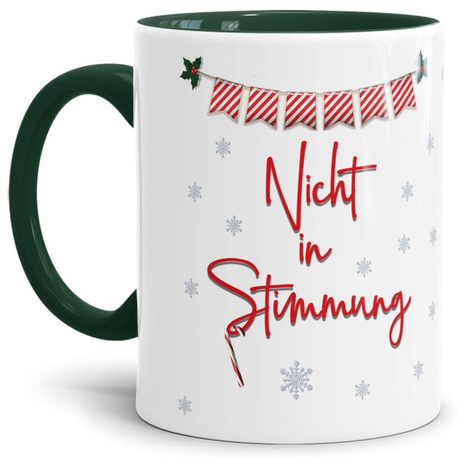 Bild von Tasse XMAS - Nicht in Stimmung - Innen & Henkel dunkelgrün