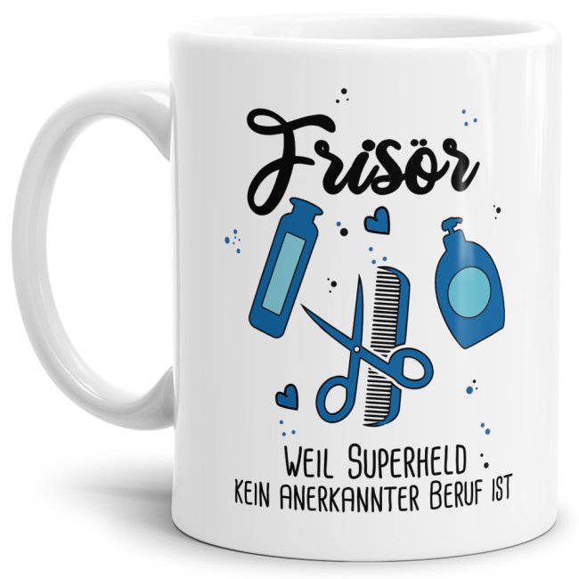 Bild von Berufe-Tasse Superheld Frisör - Weiß