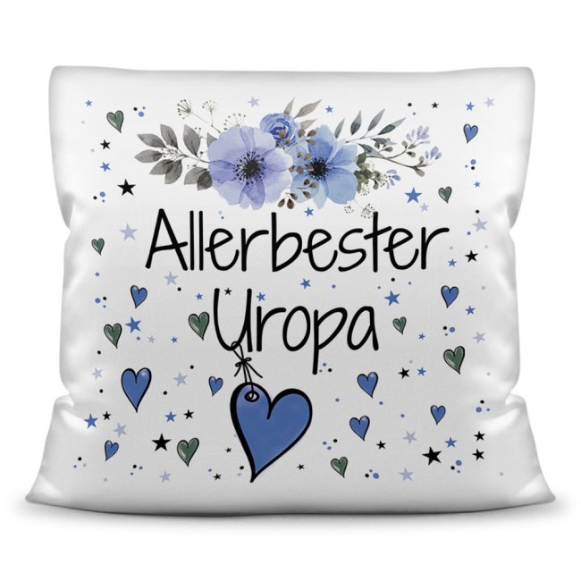 Bild von Kissen inkl. Kissenfüllung mit Spruch - Allerbester Uropa - Kissen Polyester - Weiß