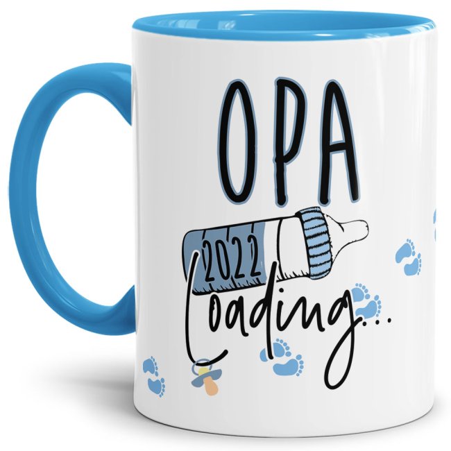 Bild von Tasse Babynews - Du wirst Opa 2022 - Hellblau