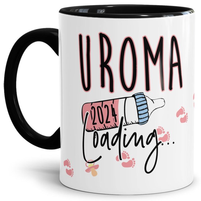 Bild von Tasse Babynews - Du wirst Uroma 2024 - Schwarz