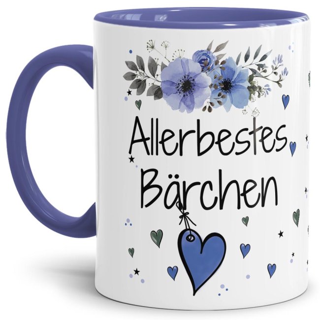 Bild von Tasse mit Spruch - Allerbestes Bärchen männlich - Innen & Henkel Cambridge Blau