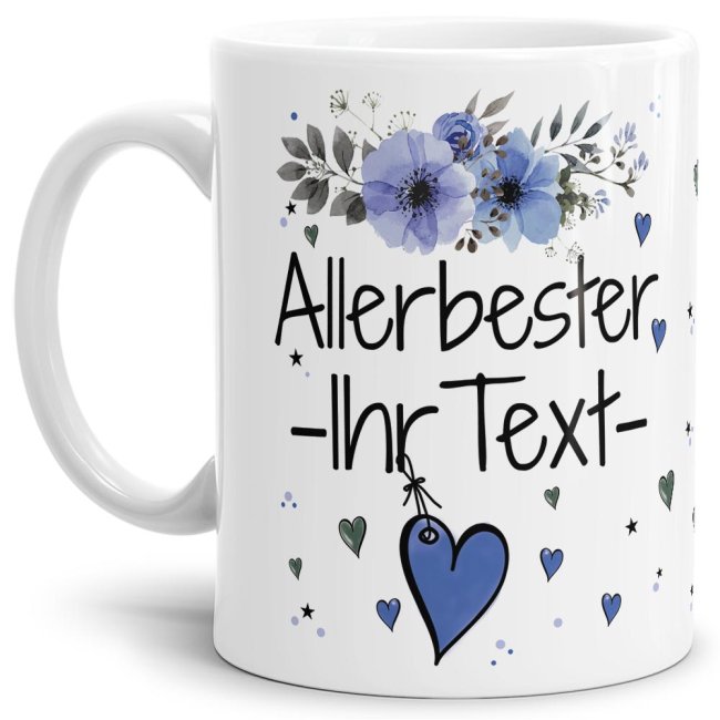 Bild von Tasse mit Spruch - Allerbester Ihr Name männlich - zum selbst Beschriften mit dem eigenen Kosenamen - Weiß