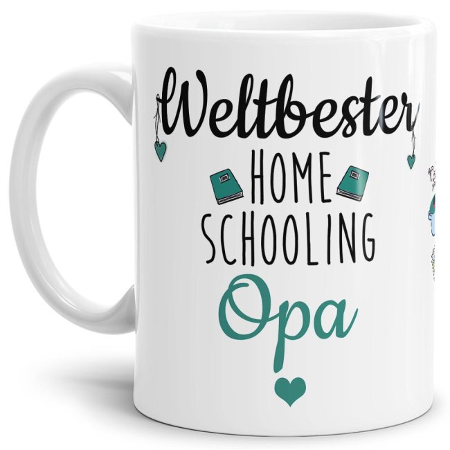 Bild von Tasse mit Spruch - Weltbester Homeschooling Opa - Weiß
