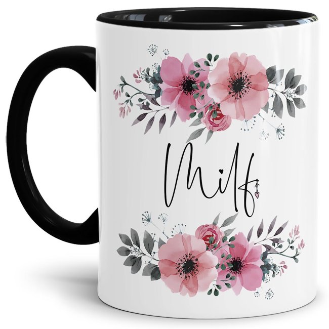 Bild von Lustige Tasse - Milf - Innen & Henkel Schwarz