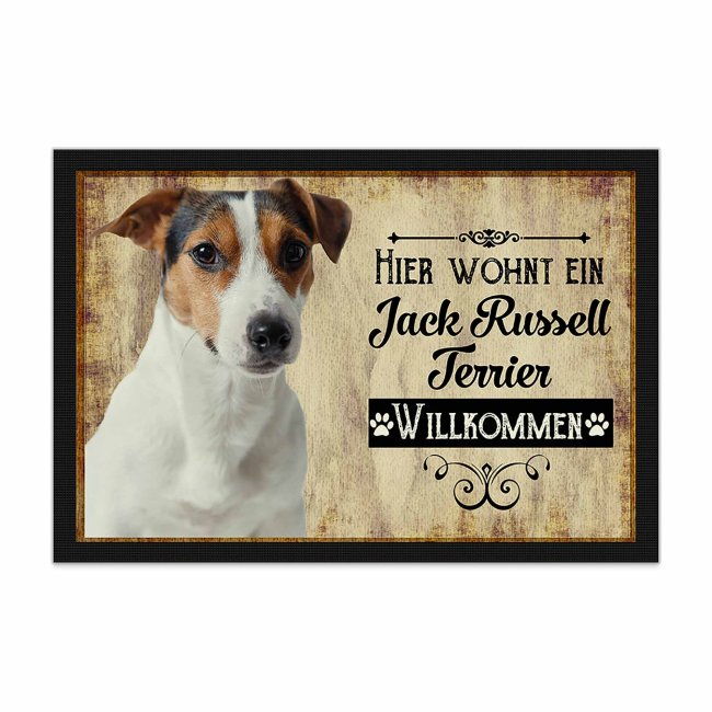 Bild von Fußmatte mit Hundemotiv - Hunderasse Jack Russell Terrier - 60 x 40 cm