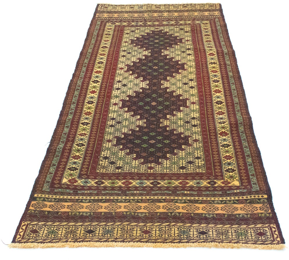 Bild von morgenland Wollteppich "Kelim Afghan Teppich handgewebt blau", rechteckig, 4 mm Höhe, Kurzflor