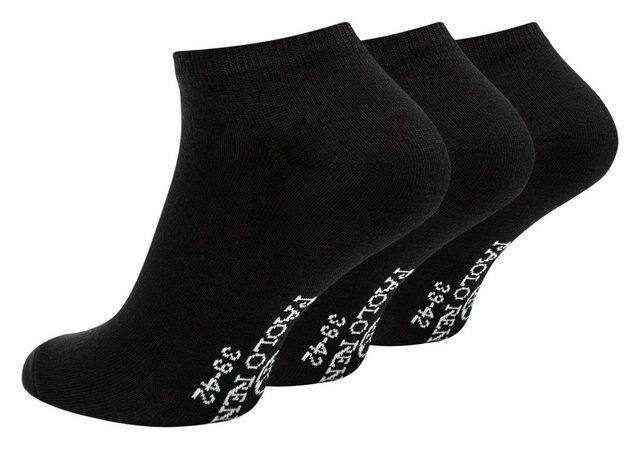 Bild von Paolo Renzo Sneaker Socken Damen & Herren aus Baumwolle 3 Paar Unisex Sneakersocken Kurze Socken OEKO-TEX Standard 100 Größe 35/38 Schwarz