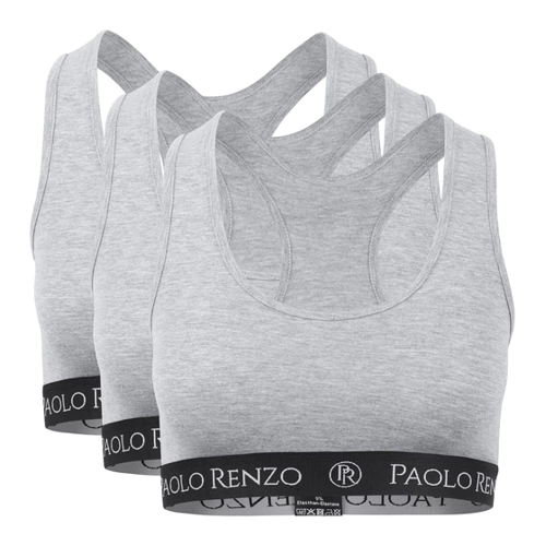 Bild von Paolo Renzo® Damen Baumwoll Slip SPORT LINE 3 oder 6 Paar - Größen S, M , L, XL - Grau / S / 3