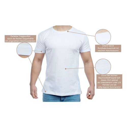 Bild von Paolo Renzo® Rundhals T-Shirt – Vielseitiges Basic für jeden Kleiderschrank