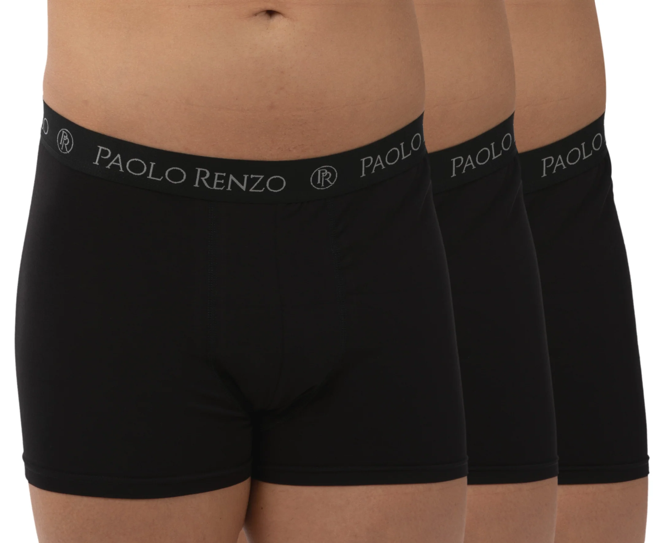 Bild von Paolo Renzo® Hipster Boxershorts 3/6 oder 12 Stück - Größen M, L, XL, XXL - Schwarz / M / 3