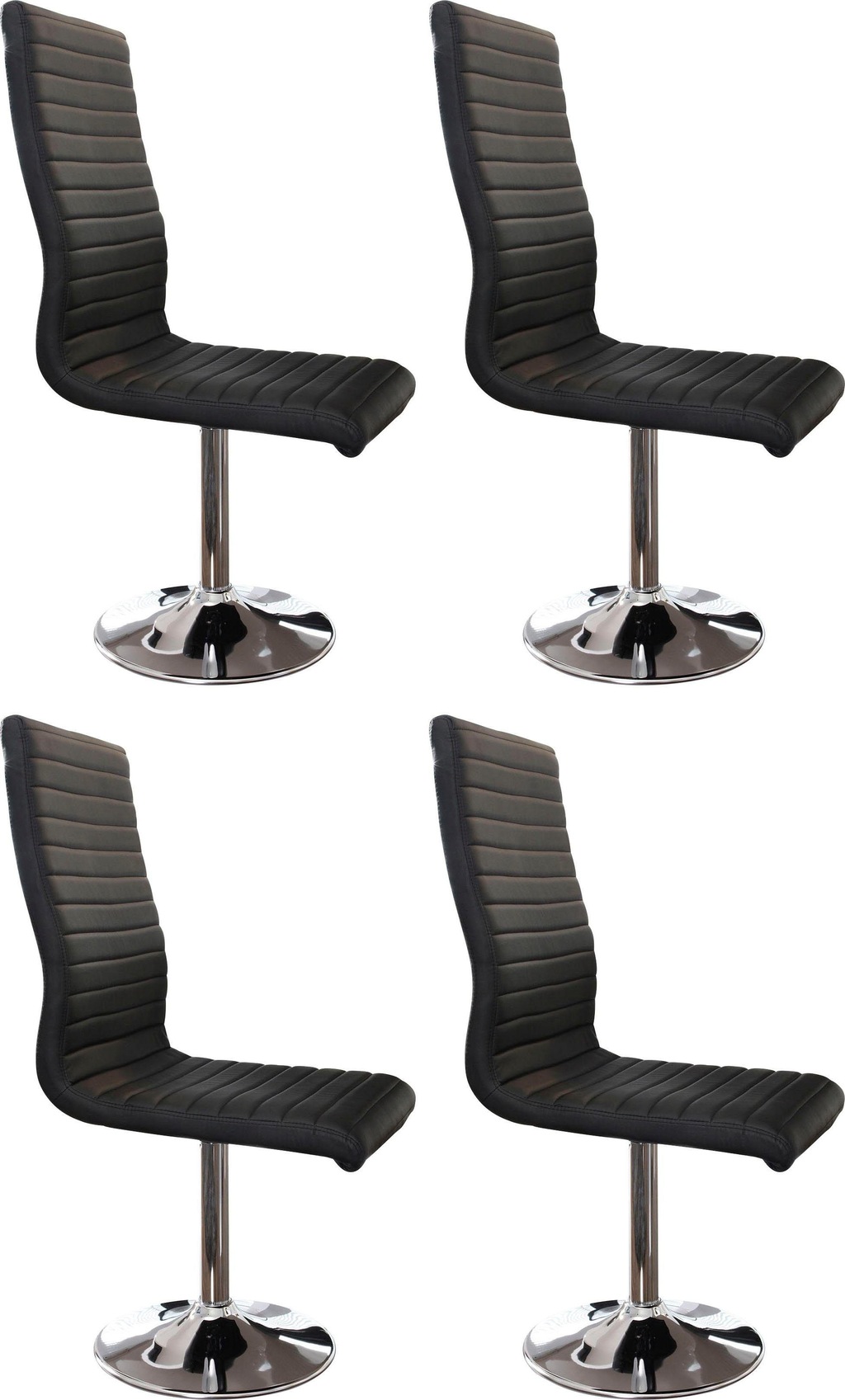 Bild von Unbekannt SalesFever Stuhl Esszimmerstuhl schwarz Kunstleder 4er Set Kunstleder, Metall L = 45 x B = 65 x H = 106 schwarz