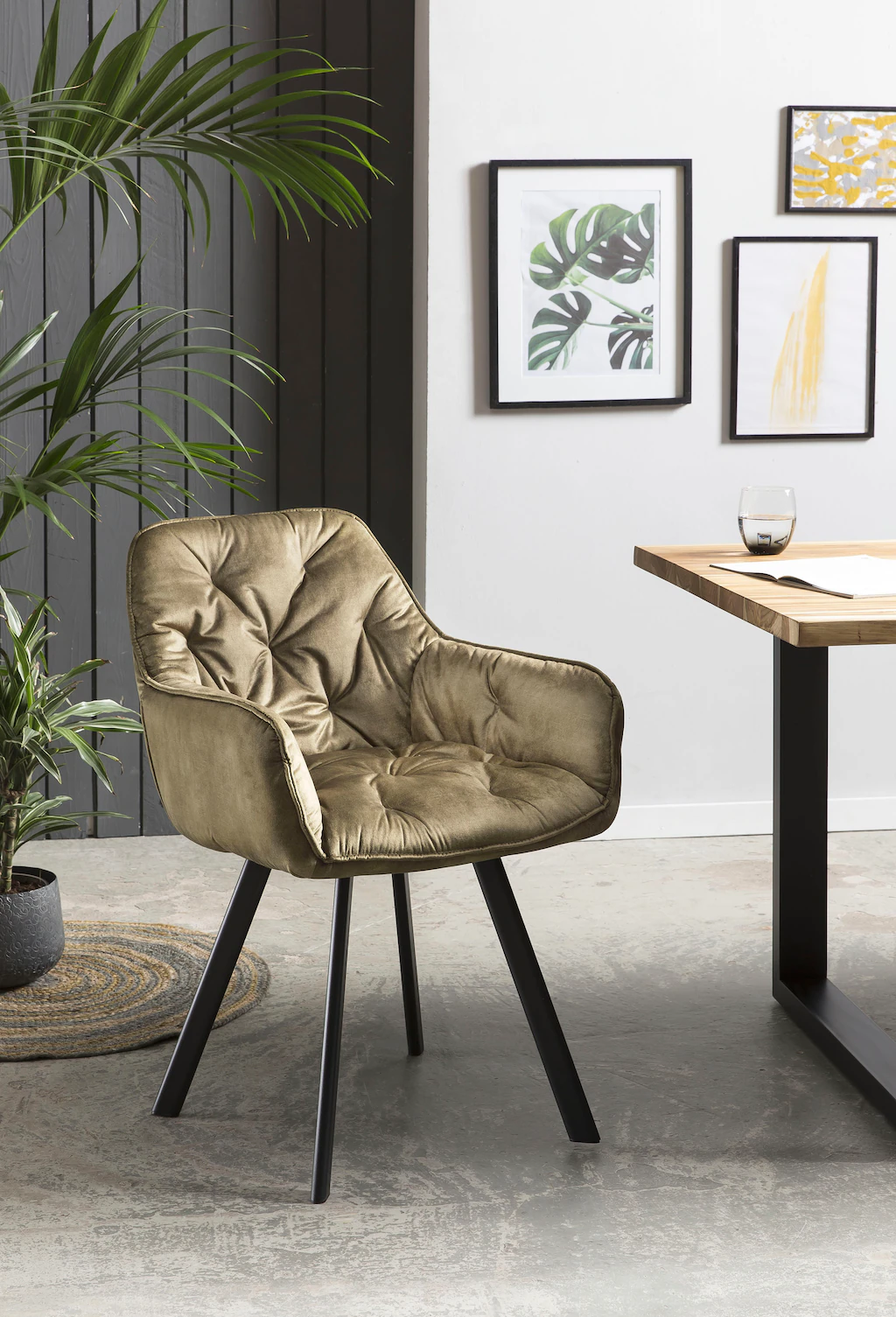 Bild von SalesFever Stuhl, Höhe: 84 cm, grün/schwarz, 2 stk - gruen