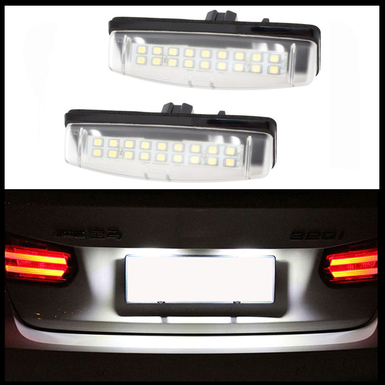 Bild von LED Kennzeichenbeleuchtung Leuchten 2x 18SMD für Mitsubishi Colt Plus / Grandis