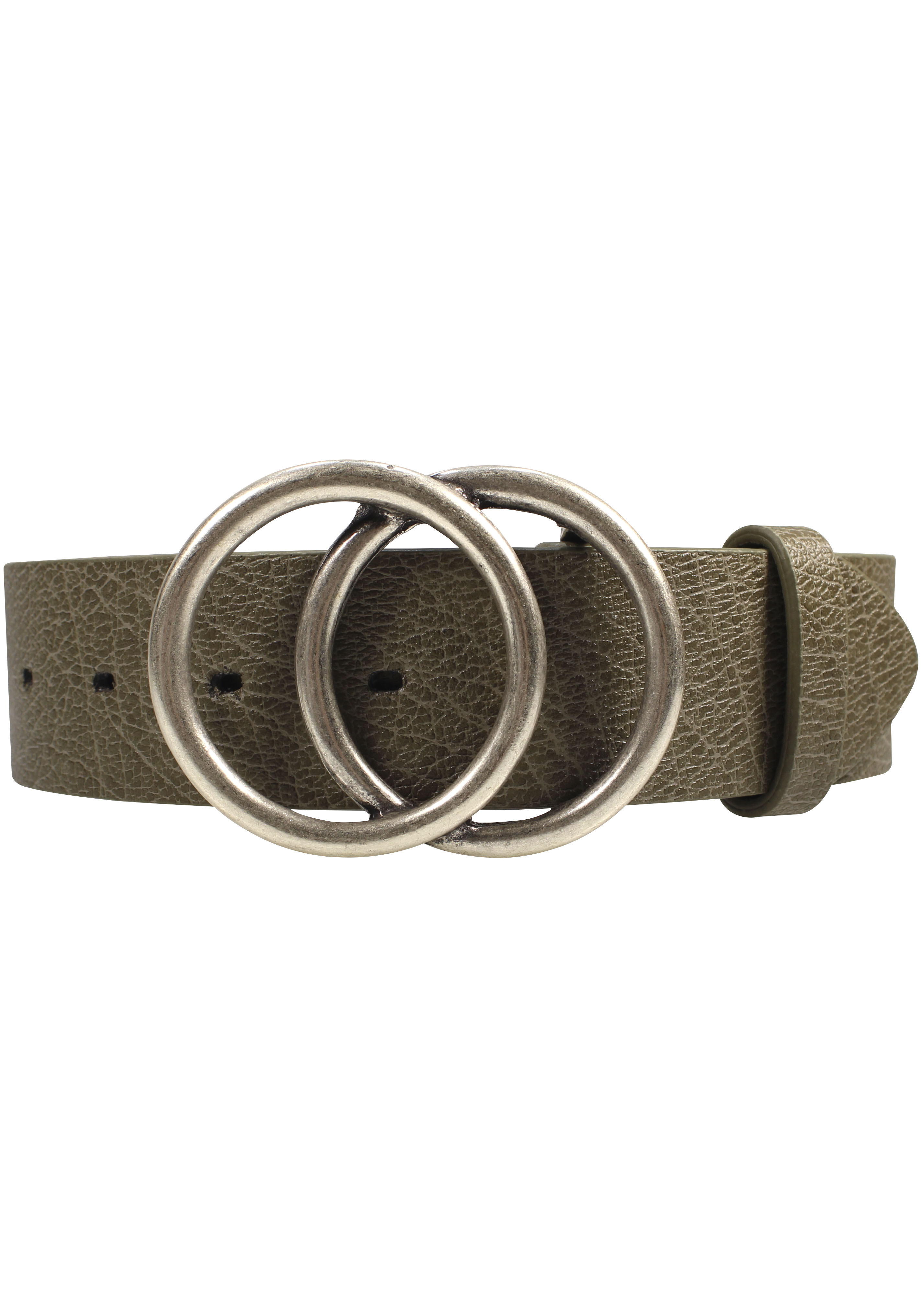Bild von RETTUNGSRING by showroom 019° Koppelgürtel, Rettungsring Veganer Gürtel »AppleSkin« Schlamm 2 Kreise silberfarben