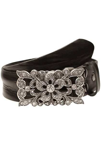 Bild von RETTUNGSRING by showroom 019° Ledergürtel, mit austauschbarer Schließe »Blume Mit Strass«, 4cm