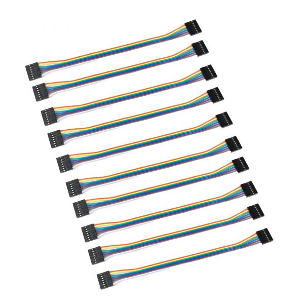 Bild von 10x 7 Pin Dupontkabel 2.54mm Buchse-Stecker 50 cm