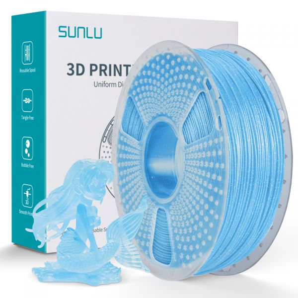 Bild von Sunlu PLA Twinkling Filament Blue 1.75mm 1kg