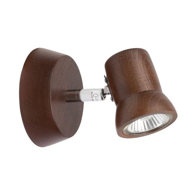 Bild von Licht-Erlebnisse Wandstrahler ALLENE, LED wechselbar, Warmweiß, Wandlampe GU10 Natur 2700 K 320 lm Holz Retro Wandleuchte