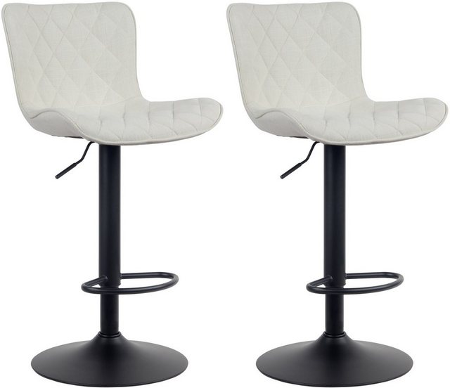 Bild von CLP 2er Set Barhocker Emma - Höhenverstellbare Barstühle - 360° Drehstühle Mit Rückenlehne Für Küche Und Bistro