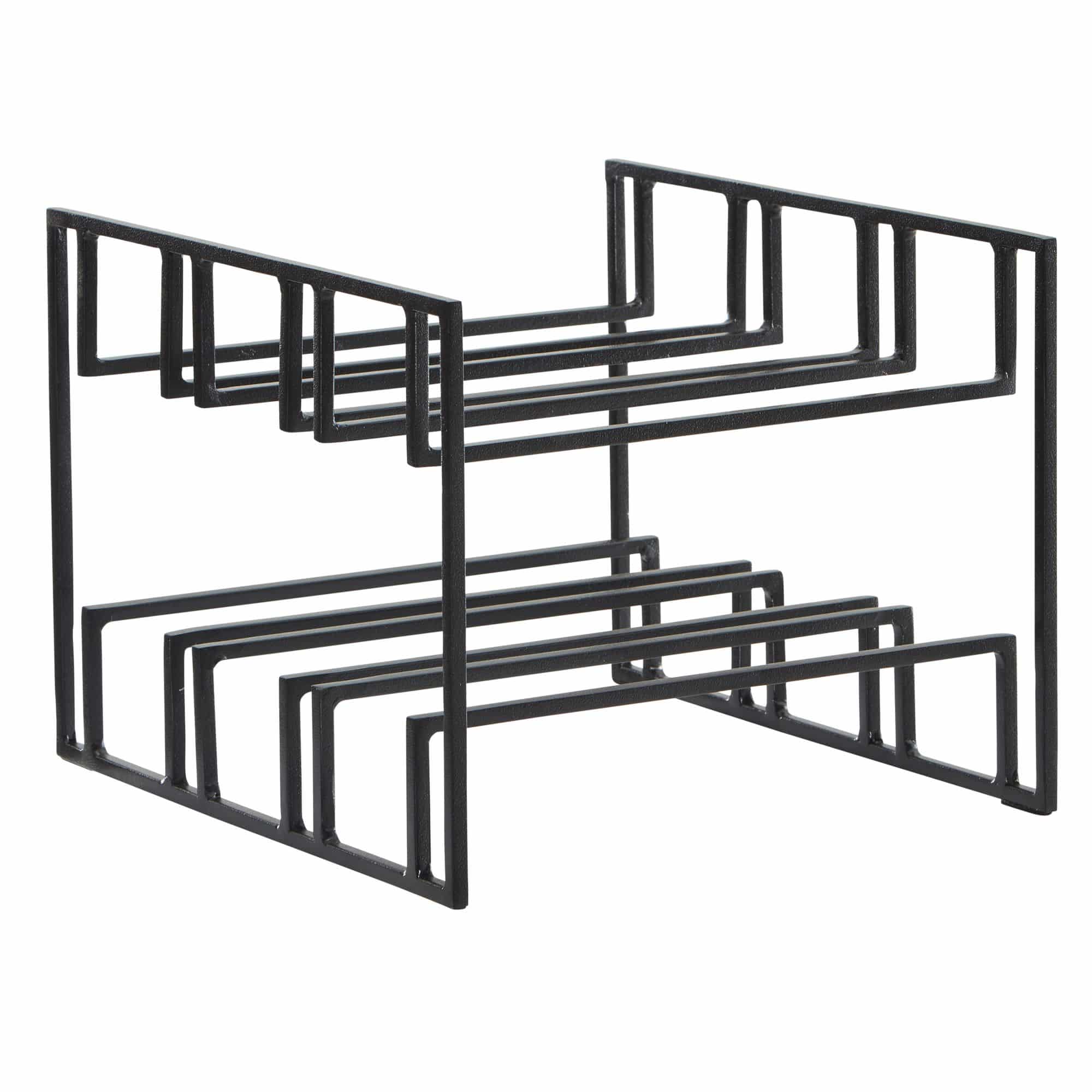 Bild von Wohnling Weinflaschenhalter für 6 Flaschen 29x21x25 cm Weinregal Schwarz Metall, Flaschenhalter Eisen Modern, Weinständer Weinhalter Tisch Küche