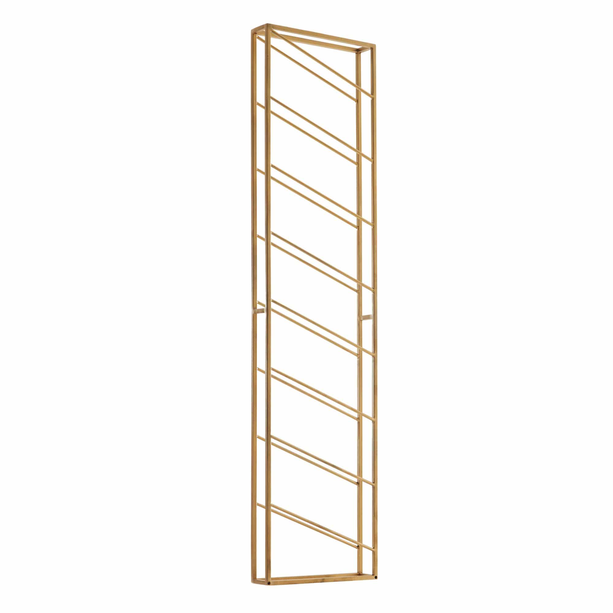 Bild von Wohnling Weinregal Wand Metall Gold 36x150x8 cm Groß für 8 Flaschen, Design Wandregal für die Küche, Flaschenregal Hängend Schmal Wandmontage