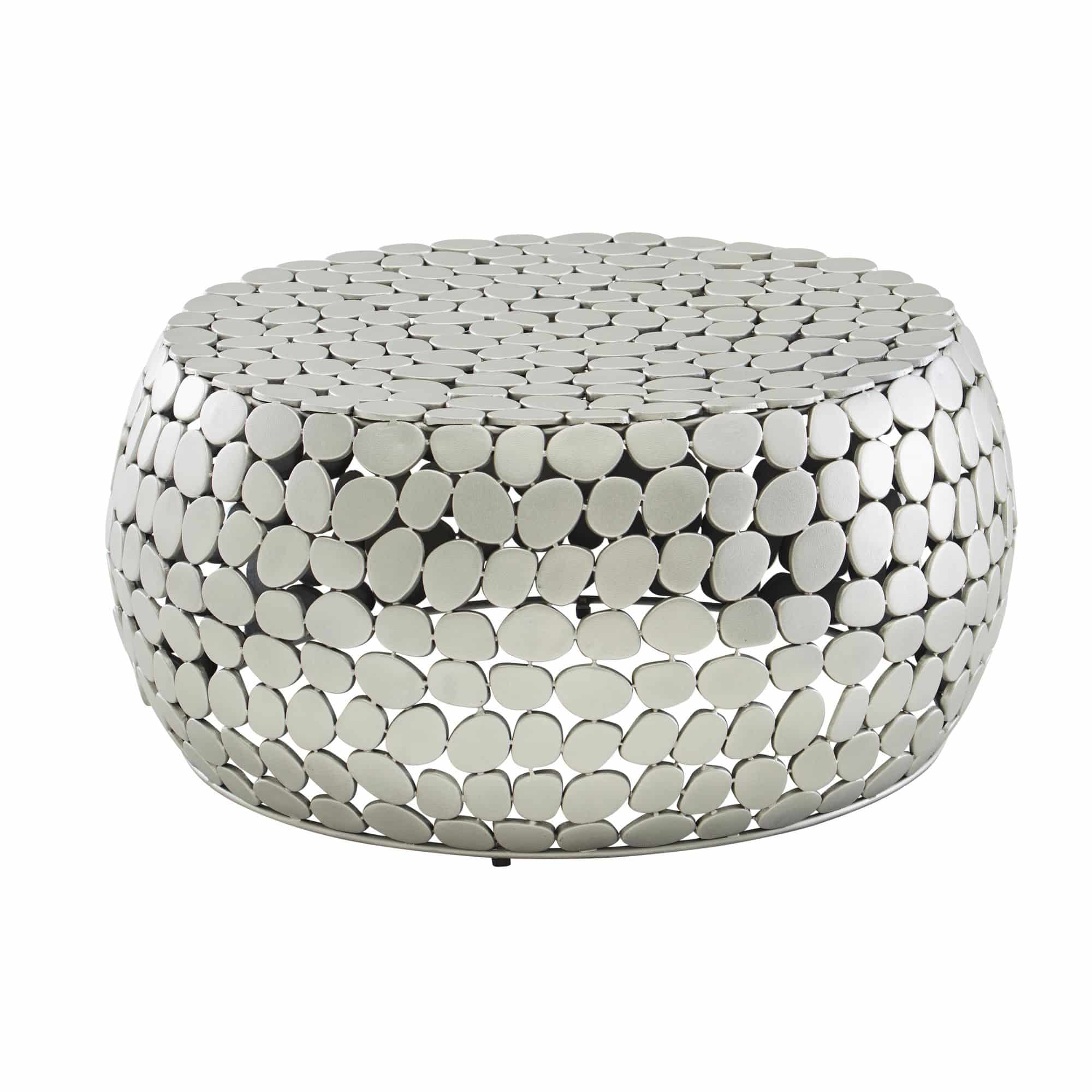 Bild von Wohnling Couchtisch Metall Silber 66x66x32 cm Sofatisch Aluminium, Design Wohnzimmertisch Rund, Kleiner Kaffeetisch Modern, Beistelltisch Anstelltisch Wohnzimmer
