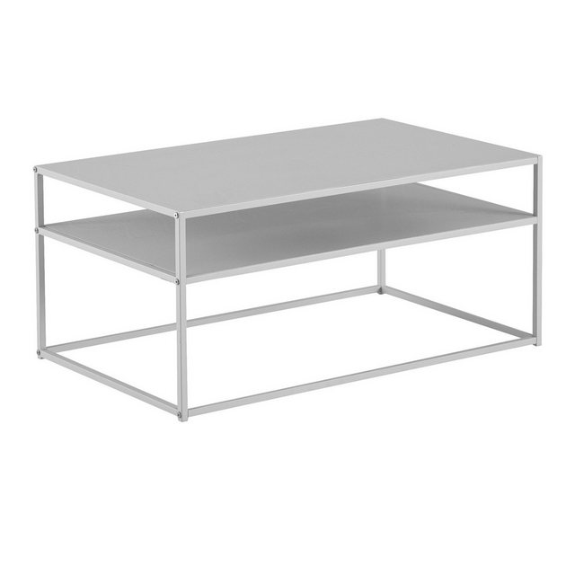 Bild von KADIMA DESIGN Couchtisch Couchtisch 100x60x45 cm Metall Wohnzimmertisch Industrial Weiß, Sofatisch Stahl mit Stauraum, Loungetisch mit Ablagefach, Kaffeetisch