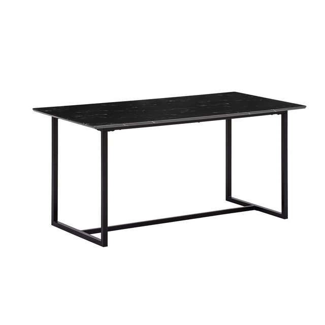 Bild von KADIMA DESIGN Esstisch Esszimmertisch 200x90x76 cm Küchentisch Schwarz in Marmor-Optik, Modern, Esstisch Groß, Speisetisch Rechteckig, Tisch Esszimmer mit
