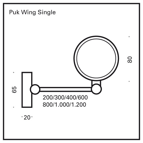 Bild von Top Light PUK MINI WING SINGLE LED-Wandleuchte 20cm wei?/chrom 2-08202-LED-22