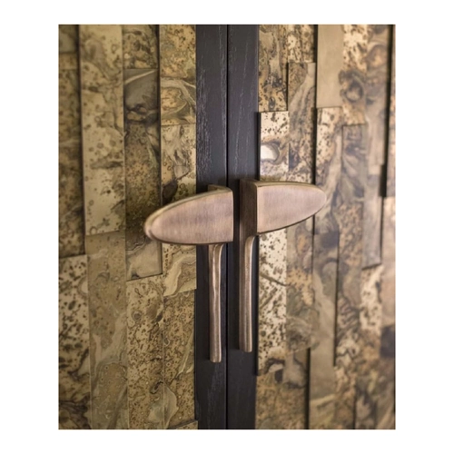 Bild von Casa Padrino Designer Barschrank Dunkelbraun/Gold/Messing
