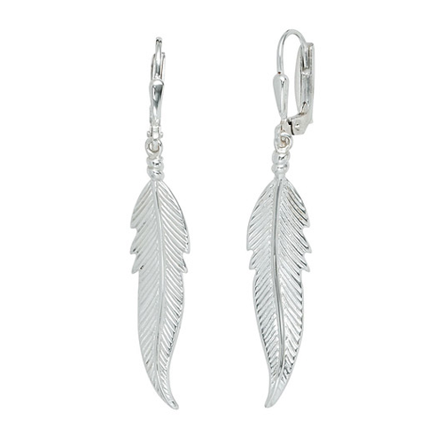 Bild von SIGO Boutons Feder 925 Sterling Silber Ohrringe Ohrhänger