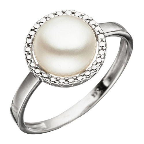 Bild von SIGO Damen Ring aus 333 Weißgold mit Süßwasser Perle