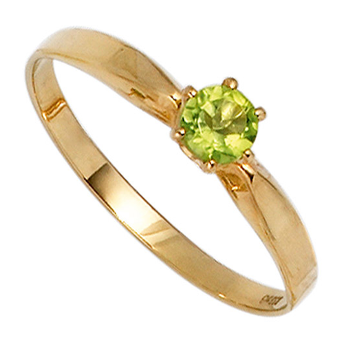 Bild von SIGO Damen Ring 585 Gold Gelbgold mit Peridot