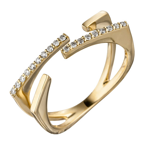 Bild von SIGO Damen Ring offen 585 Gold Gelbgold mit 19 Diamanten Brillanten