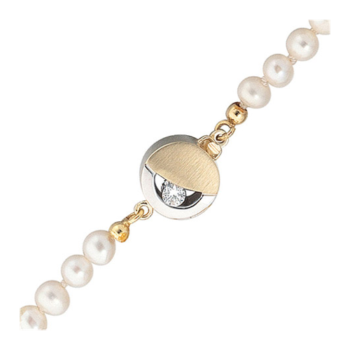 Bild von SIGO Kettenschließe Schließe 333 Gold Gelbgold bicolor mattiert 2 Zirkonia