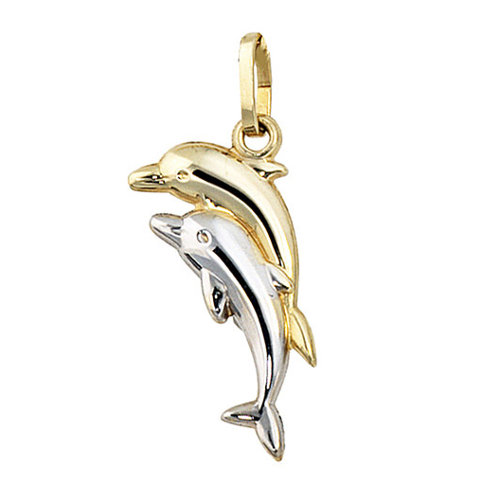 Bild von SIGO Kinder Anhänger Delfin - 333 Gold bicolor