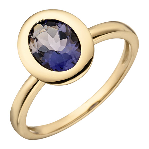 Bild von SIGO Damen Ring 585 Gold Gelbgold mit Iolith